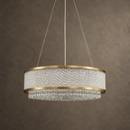 Velara Chandelier, 2-Tier 9-Light Gold K9 Crystal, 20" Dia