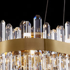 Modern Oval K9 Crystal Chandelier 35.4" — 20-Light, Gold