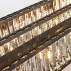 Colonna Oval Chandelier, 18-Light Black K9 Crystal, 55" Long