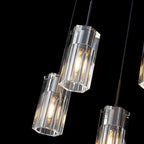 Pioggia Linear Cascade Chandelier, 12-Light Black K9 Crystal, 39" Long