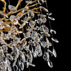 Rami Branch Chandelier, 10-Light Gold K9 Crystal, 31.5" Dia
