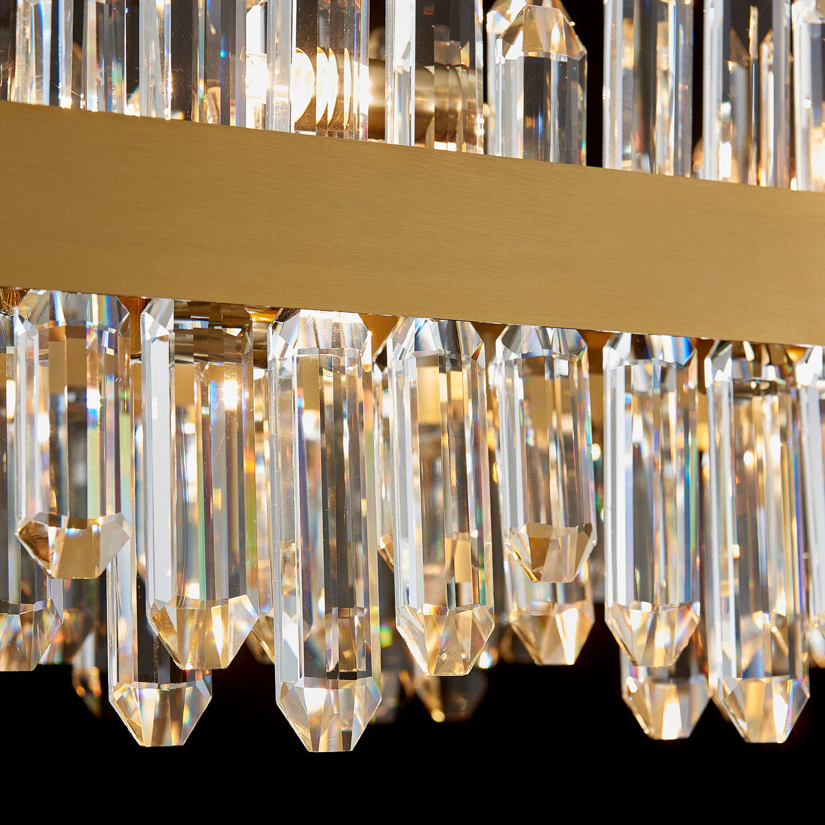 Modern Oval K9 Crystal Chandelier 45.3" — 24-Light, Gold