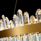 Modern Round K9 Crystal Chandelier 30" — 2-Tier, 24-Light, Gold