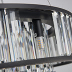 Colonna Chandelier, 2-Tier 8-Light Black K9 Crystal, 24" Dia