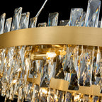 Corona Ring Chandelier, 24-Light Gold K9 Crystal, 30" Dia