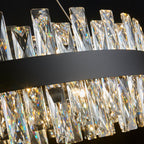 Nera Oval Chandelier, 20-Light Black K9 Crystal, 35" Long