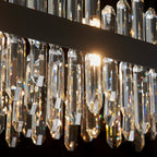 Modern Oval K9 Crystal Chandelier 45.3" — 24-Light, Black