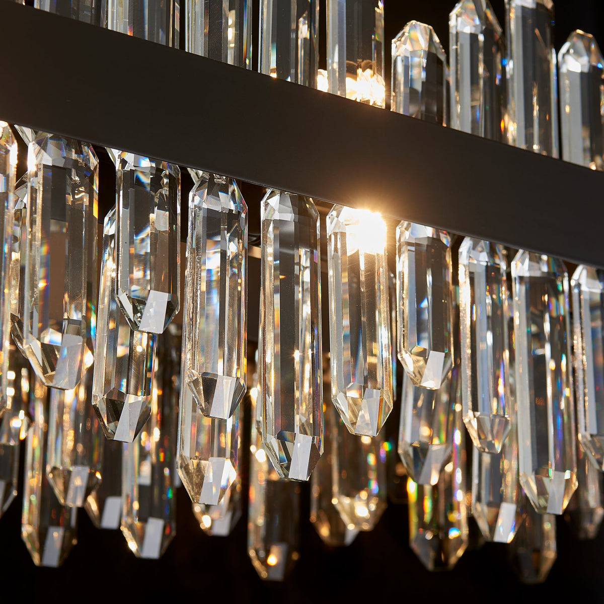 Modern Oval K9 Crystal Chandelier 45.3" — 24-Light, Black
