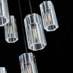 Pioggia Cascade Chandelier, 15-Light Black K9 Crystal, 32" Dia