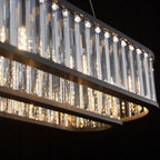 Colonna Oval Chandelier, 12-Light Black K9 Crystal, 41" Long