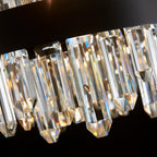 Modern Rectangular K9 Crystal Chandelier 57" — 32-Light, Black