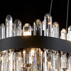 Modern Oval K9 Crystal Chandelier 35.4" — 20-Light, Black