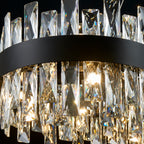 Nera Ring Chandelier, 24-Light Black K9 Crystal, 30" Dia