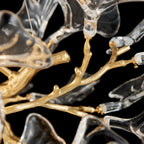 Foglia Ginkgo Leaf Chandelier, 10-Light Gold Branch, 32" Dia