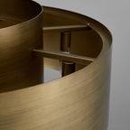 Lamina Round Drum Chandelier, 12-Light Brushed Brass, 30" Dia