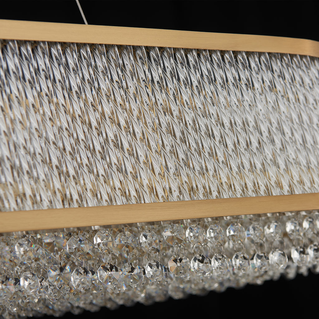 Velara Oval Chandelier, 12-Light Gold K9 Crystal, 34.5" Long