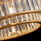 Colonna Chandelier, 2-Tier 8-Light Brass K9 Crystal, 24" Dia