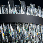 Nera Oval Chandelier, 20-Light Black K9 Crystal, 35" Long