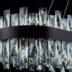 Nera Oval Chandelier, 32-Light Black K9 Crystal, 57" Long