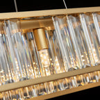 Colonna Oval Chandelier, 18-Light Brass K9 Crystal, 55" Long