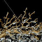 Rami Branch Chandelier, 12-Light Gold K9 Crystal, 47.2" Long