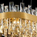 Corona Oval Chandelier, 20-Light Gold K9 Crystal, 35" Long