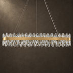 Corona Oval Chandelier, 32-Light Gold K9 Crystal, 57" Long