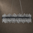 Modern Oval K9 Crystal Chandelier 35.4" — 20-Light, Black