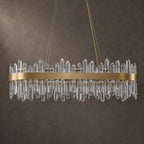Modern Oval K9 Crystal Chandelier 35.4" — 20-Light, Gold