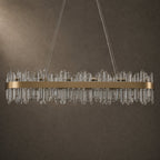 Modern Oval K9 Crystal Chandelier 45.3" — 24-Light, Gold