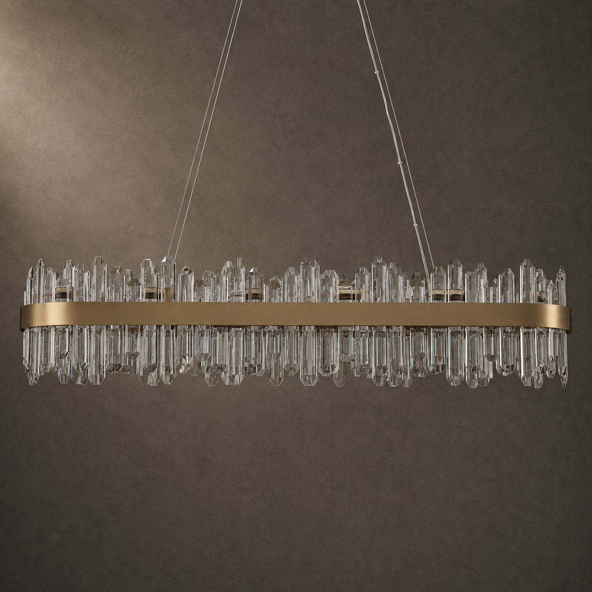 Modern Oval K9 Crystal Chandelier 45.3" — 24-Light, Gold