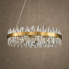 Corona Ring Chandelier, 24-Light Gold K9 Crystal, 30" Dia