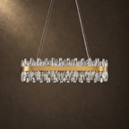 Corona Oval Chandelier, 20-Light Gold K9 Crystal, 35" Long