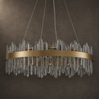 Modern Round K9 Crystal Chandelier 30" — 2-Tier, 24-Light, Gold