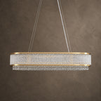 Velara Oval Chandelier, 12-Light Gold K9 Crystal, 34.5" Long