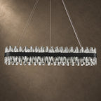 Nera Oval Chandelier, 32-Light Black K9 Crystal, 57" Long