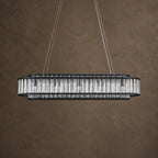 Colonna Oval Chandelier, 12-Light Black K9 Crystal, 41" Long