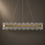 Modern Rectangular K9 Crystal Chandelier 57" — 32-Light, Gold