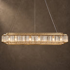 Colonna Oval Chandelier, 18-Light Brass K9 Crystal, 55" Long
