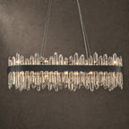 Modern Oval K9 Crystal Chandelier 35.4" — 20-Light, Black