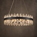Nera Oval Chandelier, 20-Light Black K9 Crystal, 35" Long
