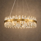 Corona Ring Chandelier, 24-Light Gold K9 Crystal, 30" Dia