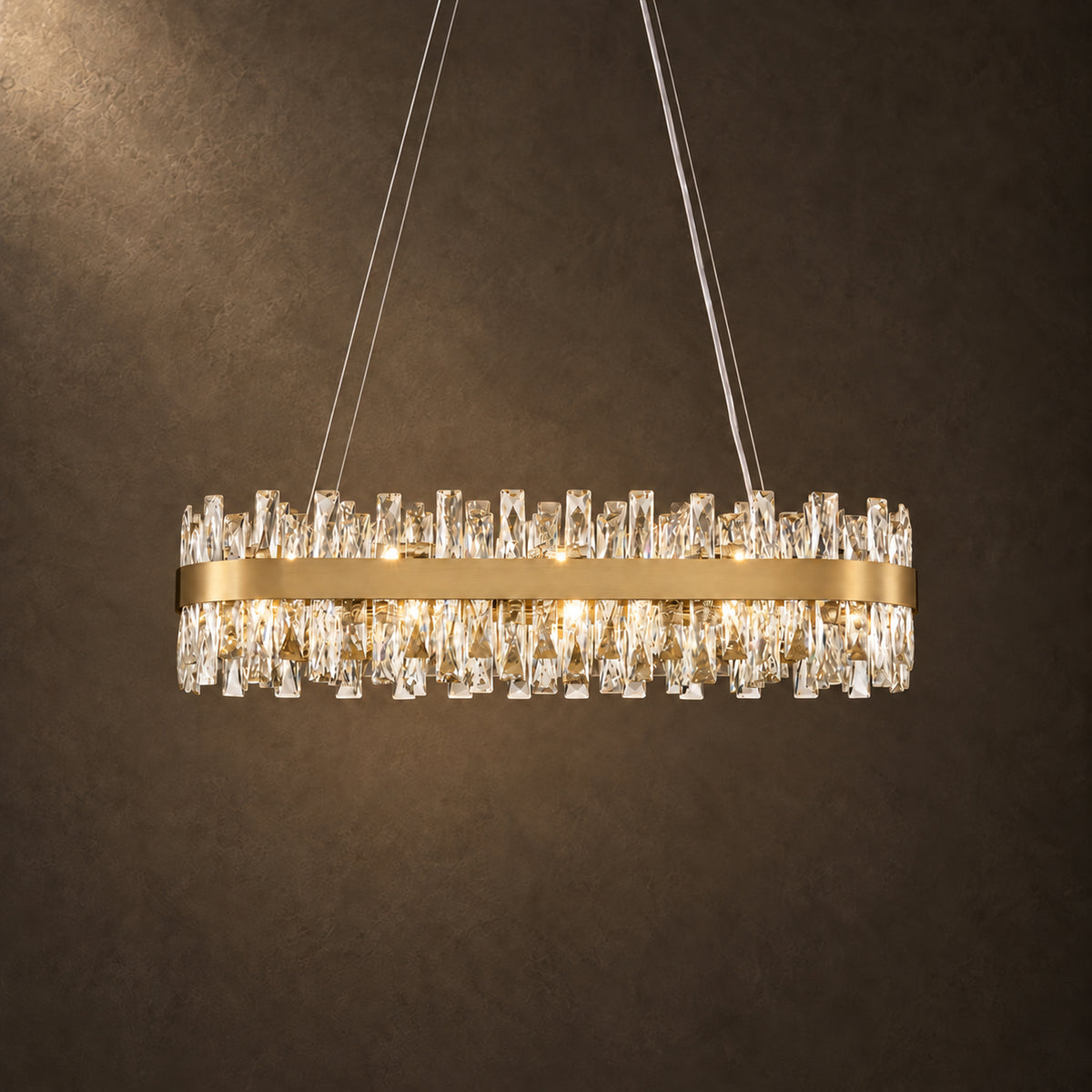 Nera Ring Chandelier, 24-Light Black K9 Crystal, 30" Dia