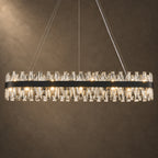 Corona Oval Chandelier, 32-Light Gold K9 Crystal, 57" Long
