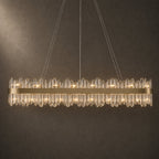 Modern Rectangular K9 Crystal Chandelier 57" — 32-Light, Black