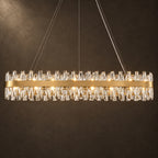 Corona Oval Chandelier, 32-Light Gold K9 Crystal, 57" Long