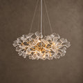 Foglia Ginkgo Leaf Chandelier, 10-Light Gold Branch, 32" Dia