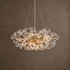 Foglia Ginkgo Leaf Chandelier, 10-Light Gold Branch, 32" Dia