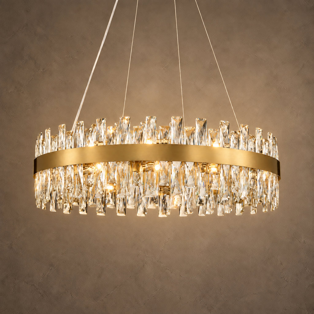 Nera Oval Chandelier, 20-Light Black K9 Crystal, 35" Long
