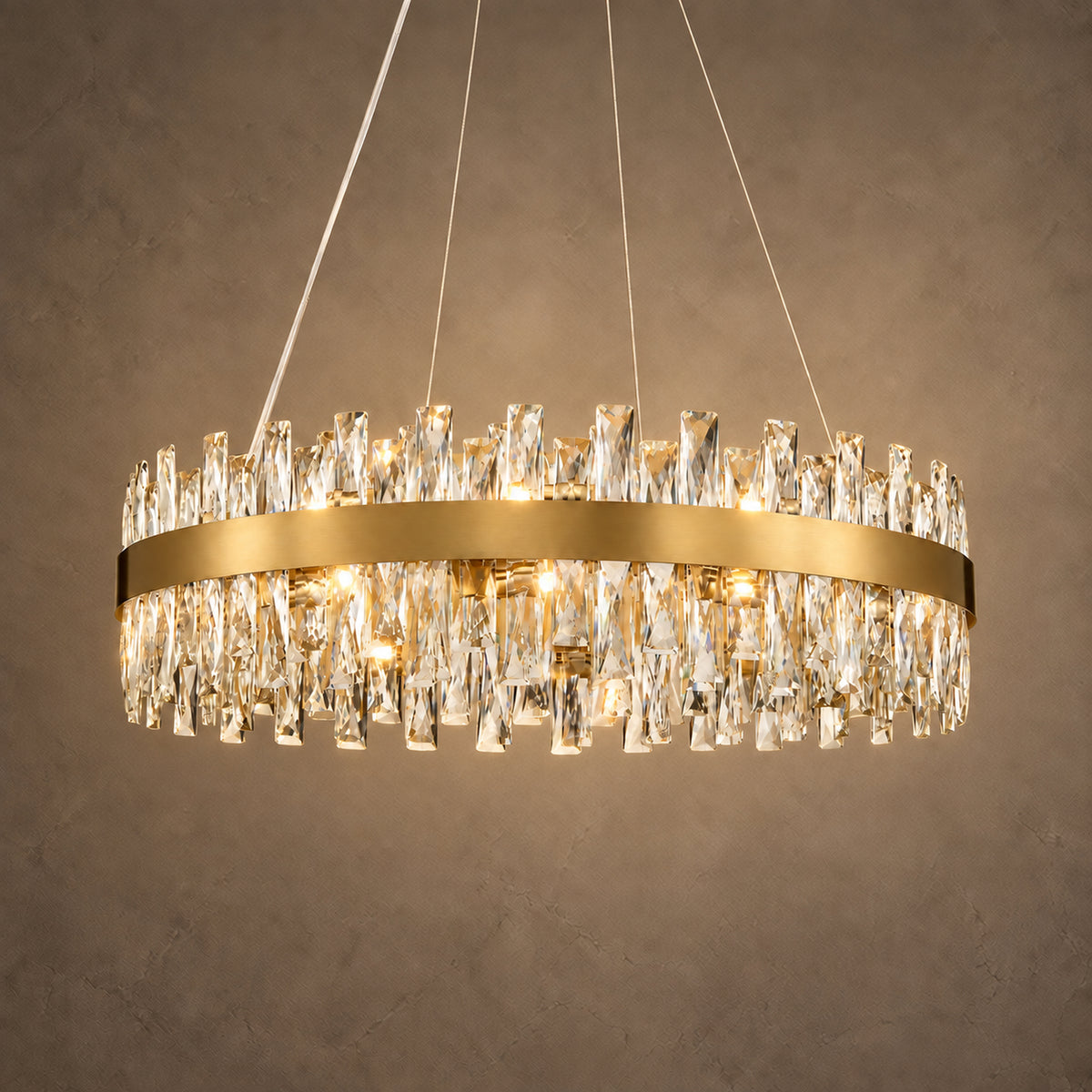 Nera Oval Chandelier, 20-Light Black K9 Crystal, 35" Long